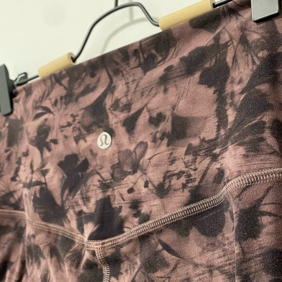 Lululemon Align Pant Mini Dusk Floral Antique Bark Black Size 8 - Picture 10 of 12